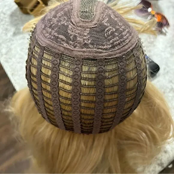 Long Blonde Synthetic Wig with Bangs - Picture 4 of 4